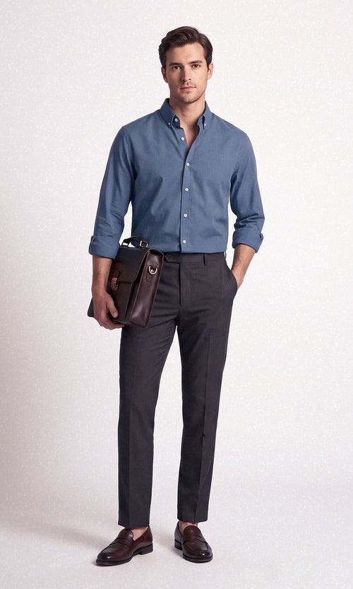 FOUNDER'S SOLID SHIRT - DARK SKY BLUE