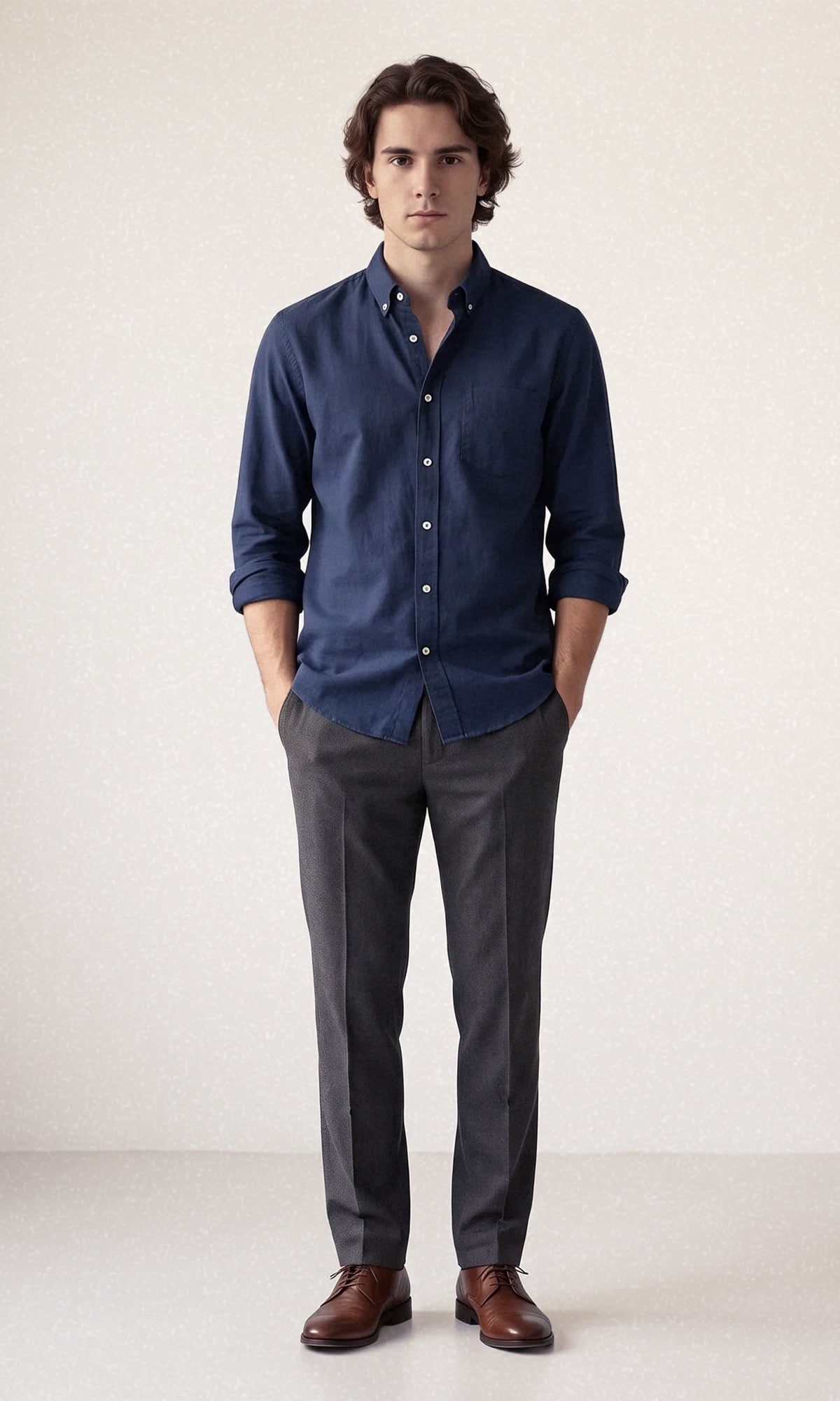 FOUNDER'S SOLID SHIRT - NAVY BLUE